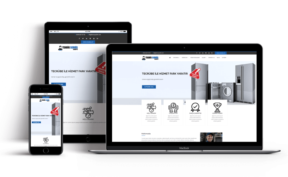 Teknik Servis Web Tasarım Scripti